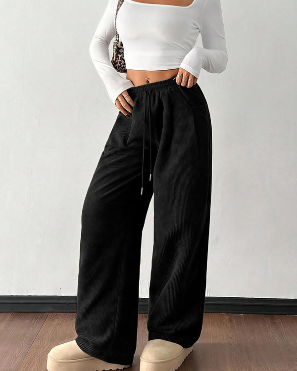Curvvvy™ Pantalon d'Intérieur Fluide à Jambe Large et Cordon de Serrage