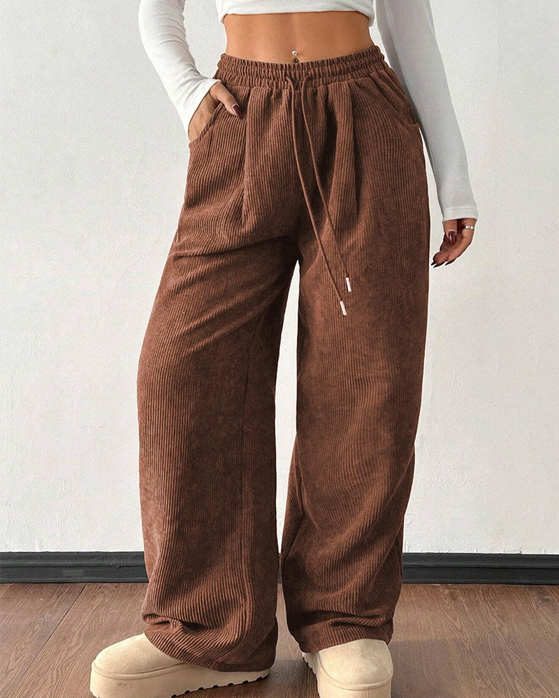 Curvvvy™ Pantalon d'Intérieur Fluide à Jambe Large et Cordon de Serrage