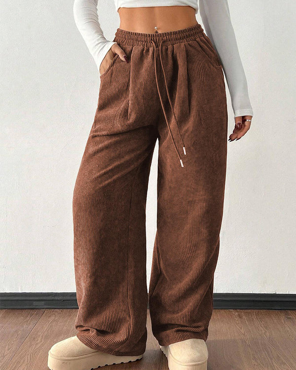 Curvvvy™ Pantalon d'Intérieur Fluide à Jambe Large et Cordon de Serrage