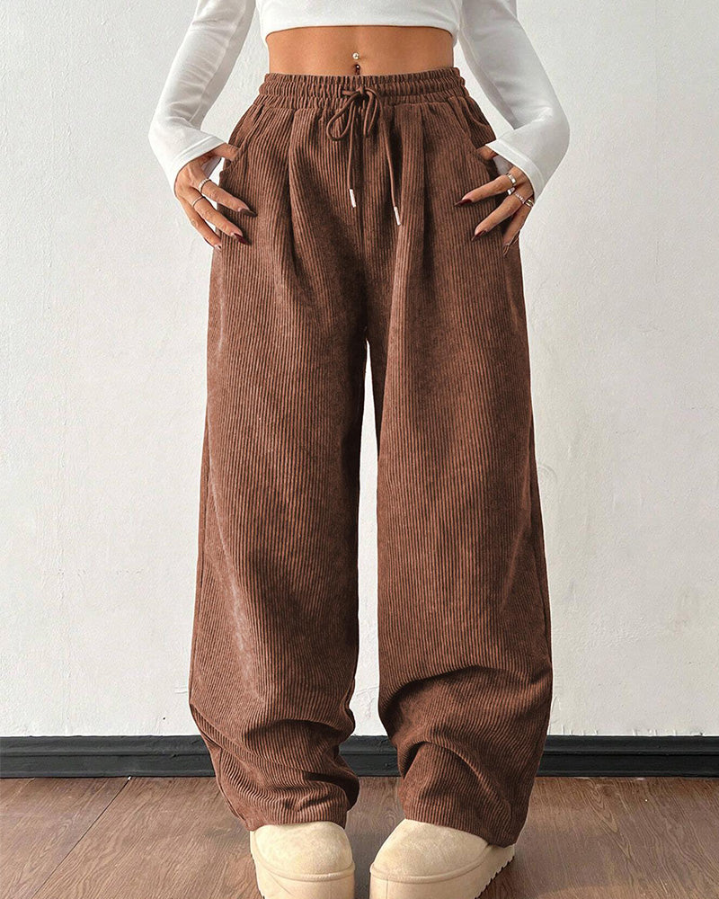 Curvvvy™ Pantalon d'Intérieur Fluide à Jambe Large et Cordon de Serrage