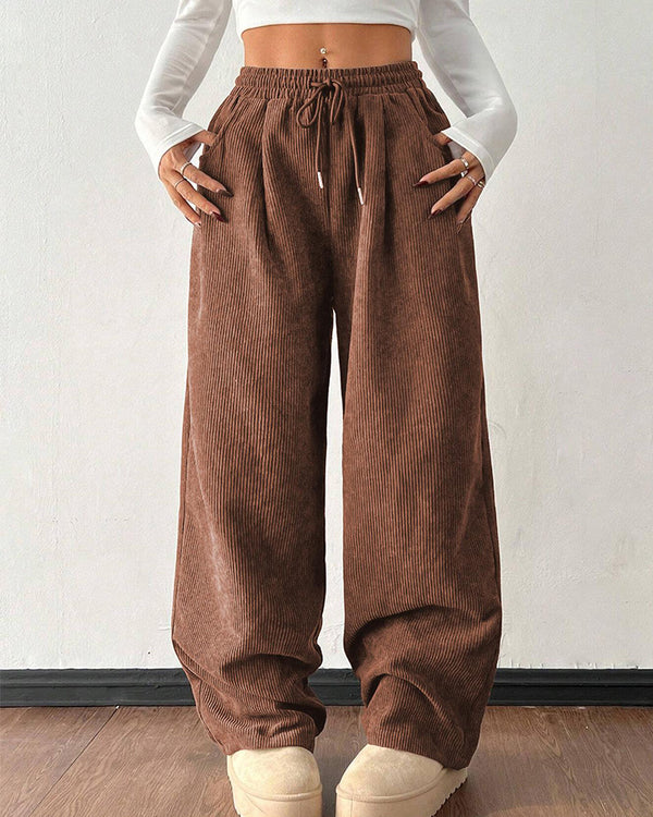 Curvvvy™ Pantalon d'Intérieur Fluide à Jambe Large et Cordon de Serrage