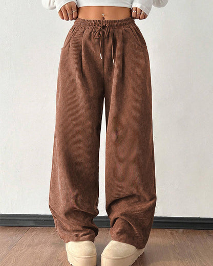 Curvvvy™ Pantalon d'Intérieur Fluide à Jambe Large et Cordon de Serrage