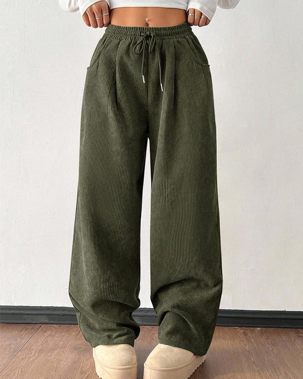 Curvvvy™ Pantalon d'Intérieur Fluide à Jambe Large et Cordon de Serrage