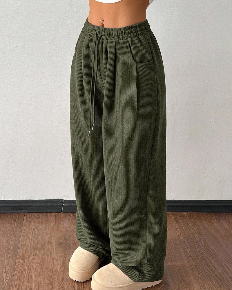 Curvvvy™ Pantalon d'Intérieur Fluide à Jambe Large et Cordon de Serrage