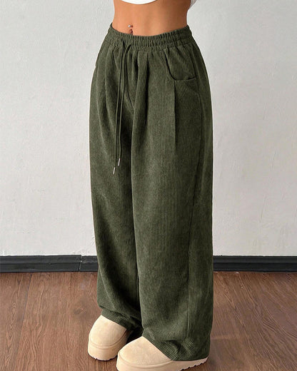 Curvvvy™ Pantalon d'Intérieur Fluide à Jambe Large et Cordon de Serrage