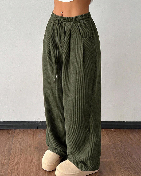 Curvvvy™ Pantalon d'Intérieur Fluide à Jambe Large et Cordon de Serrage
