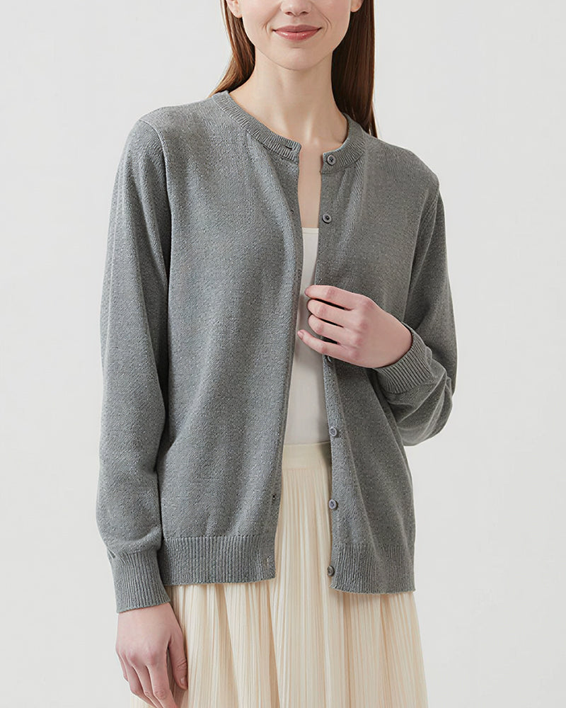 Curvvvy™ Maglione in maglia con colletto polo – Pullover morbido con mezza abbottonatura