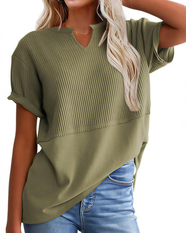 Curvvvy™ Top Casual de Manga Larga con Ribete de Encaje