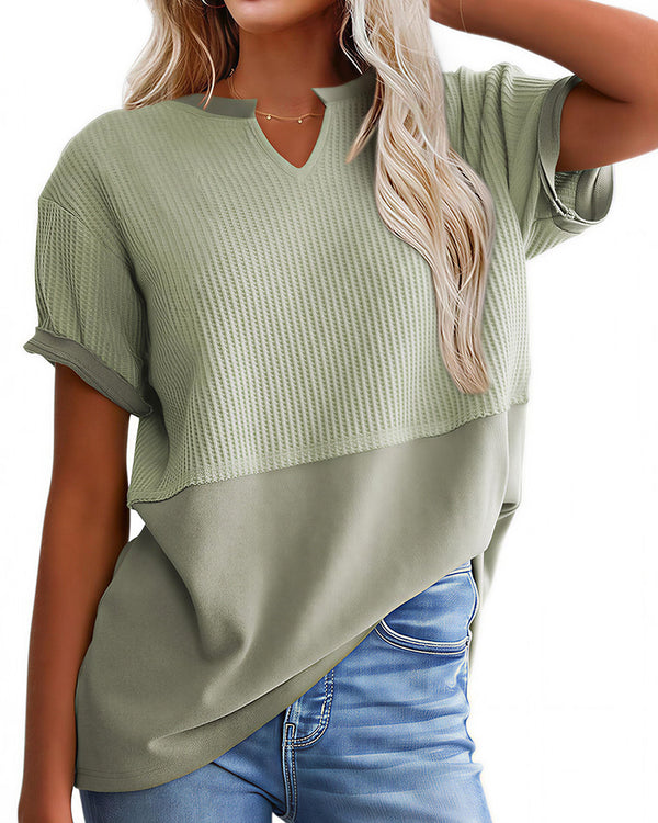 Curvvvy™ Top Casual de Manga Larga con Ribete de Encaje