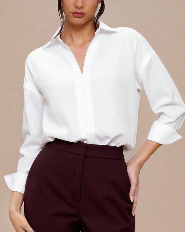 Curvvvy™ Conjunto Casual com Top de Ombros Descobertos e Calças Largas