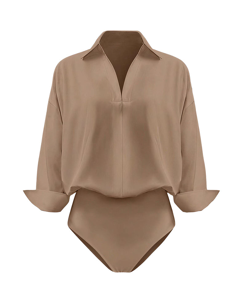 Curvvvy™ Conjunto Casual com Top de Ombros Descobertos e Calças Largas