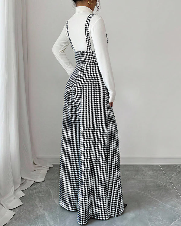 Curvvvy™ Vintage-Latzhose aus Baumwolle und Leinen mit Taschen