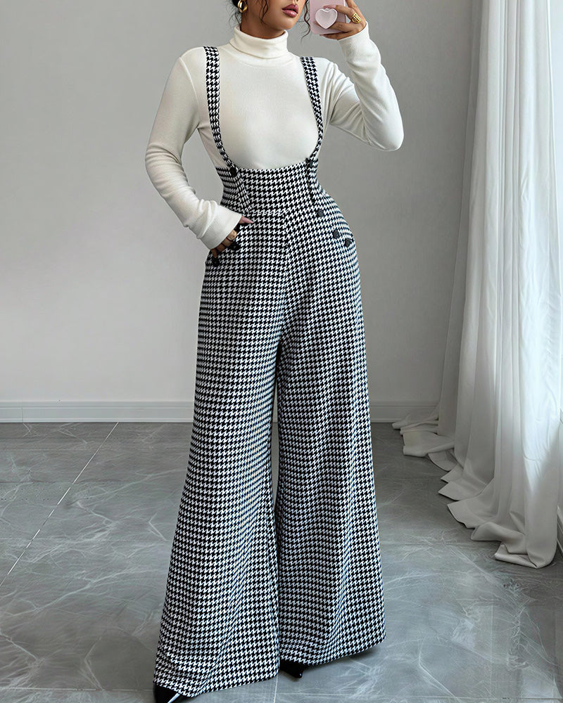 Curvvvy™ Vintage-Latzhose aus Baumwolle und Leinen mit Taschen