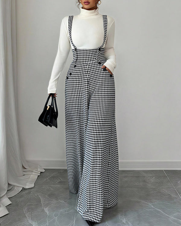 Curvvvy™ Vintage-Latzhose aus Baumwolle und Leinen mit Taschen
