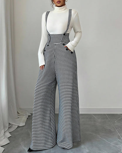 Curvvvy™ Vintage-Latzhose aus Baumwolle und Leinen mit Taschen
