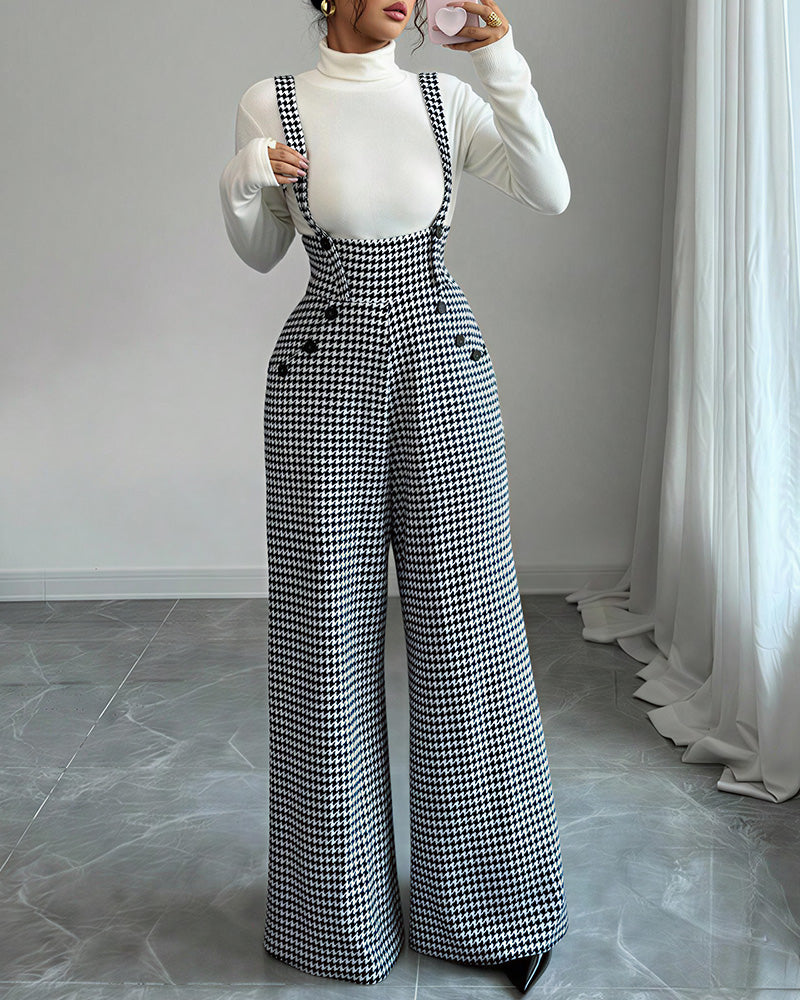 Curvvvy™ Vintage-Latzhose aus Baumwolle und Leinen mit Taschen