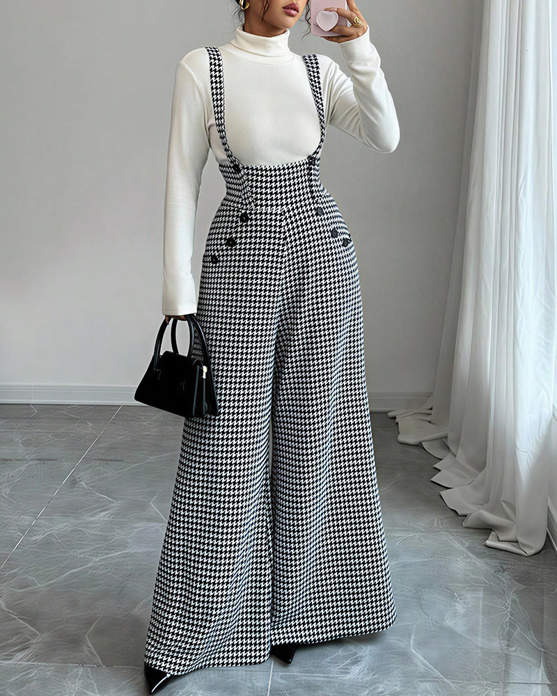 Curvvvy™ Vintage-Latzhose aus Baumwolle und Leinen mit Taschen