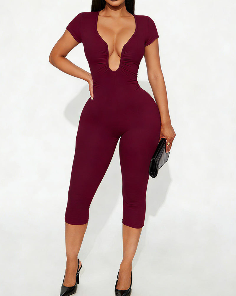 Curvvvy™ Tweedelige Loungeset met Korte Mouwen en Wijde Broek met Trekkoord