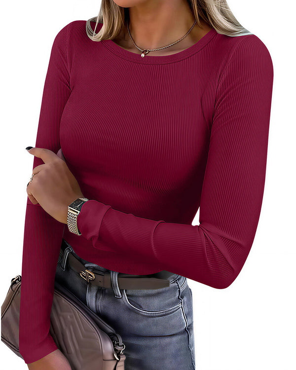Curvvvy™ Sudadera Casual de Cuello en V, Manga Larga y Bolsillo