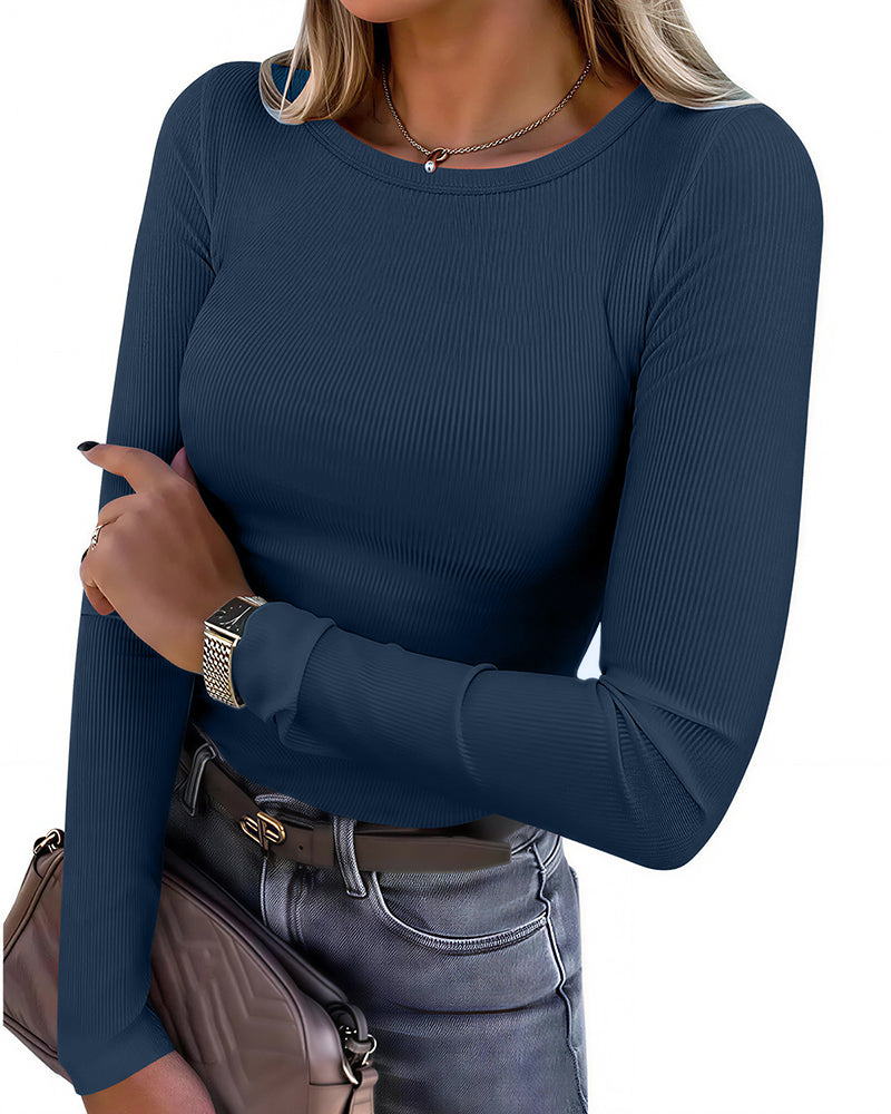 Curvvvy™ Sudadera Casual de Cuello en V, Manga Larga y Bolsillo