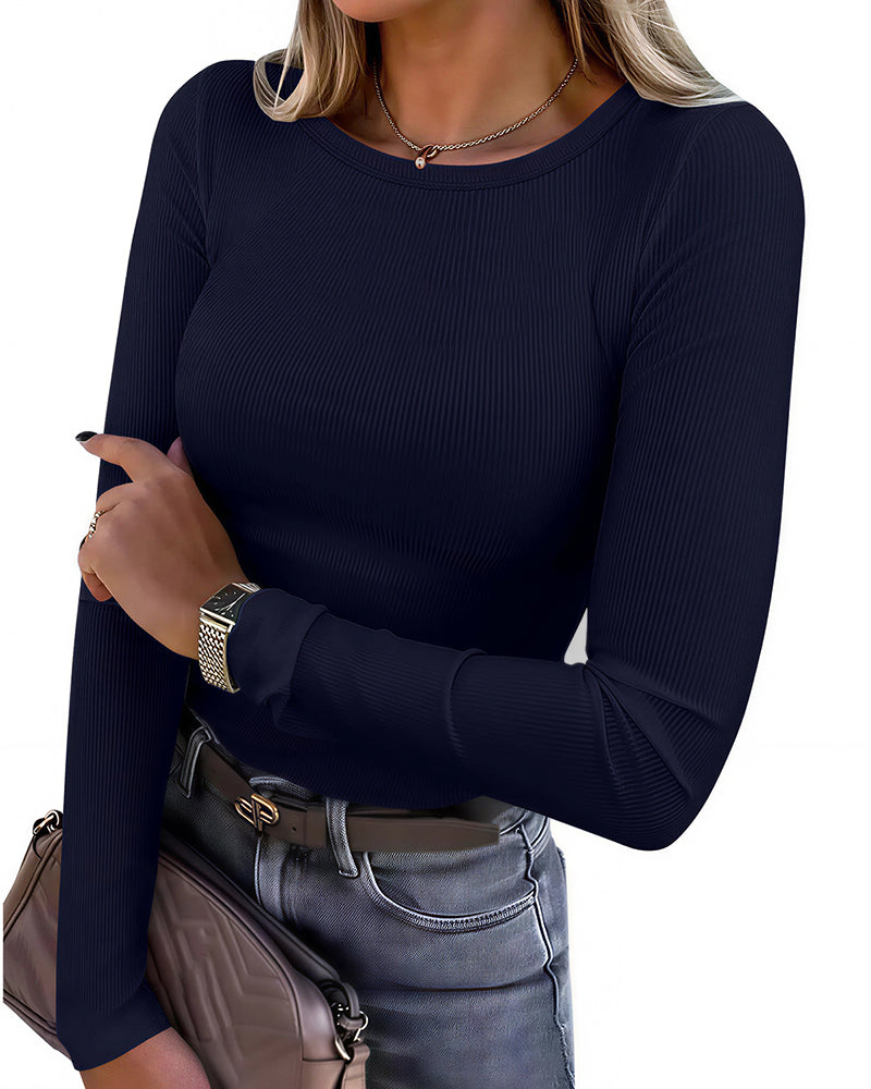 Curvvvy™ Sudadera Casual de Cuello en V, Manga Larga y Bolsillo