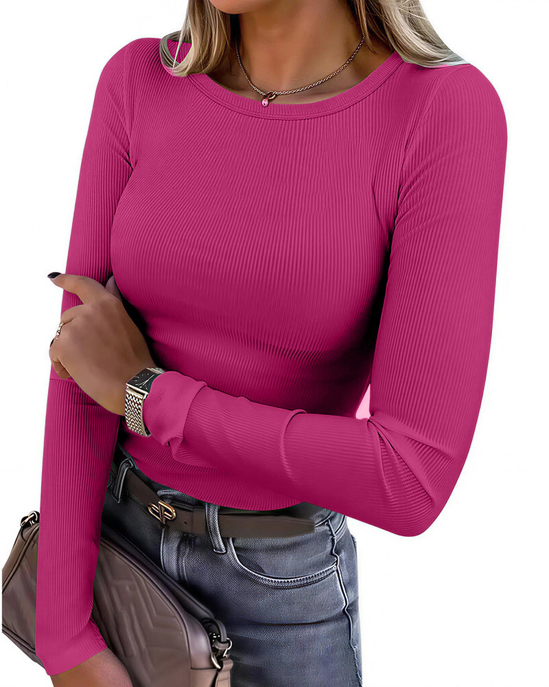 Curvvvy™ Sudadera Casual de Cuello en V, Manga Larga y Bolsillo