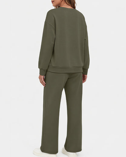Curvvvy™ Completo Casual con Top con Spalle Scoperte e Pantaloni Ampi