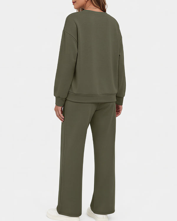 Curvvvy™ Completo Casual con Top con Spalle Scoperte e Pantaloni Ampi