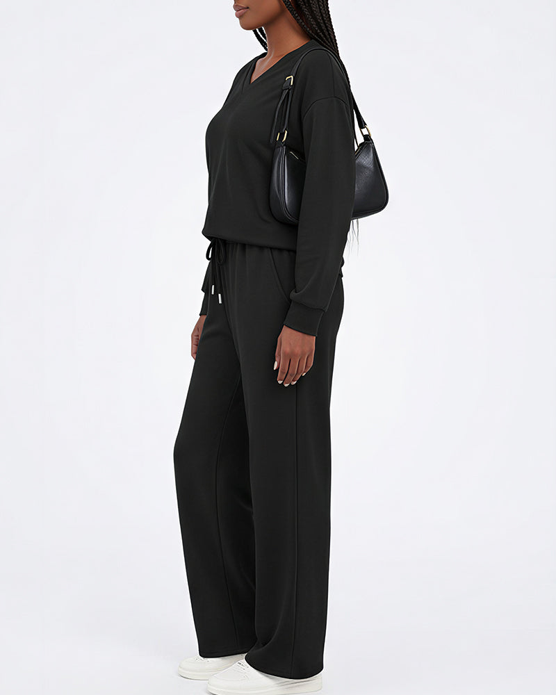 Curvvvy™ Completo Casual con Top con Spalle Scoperte e Pantaloni Ampi