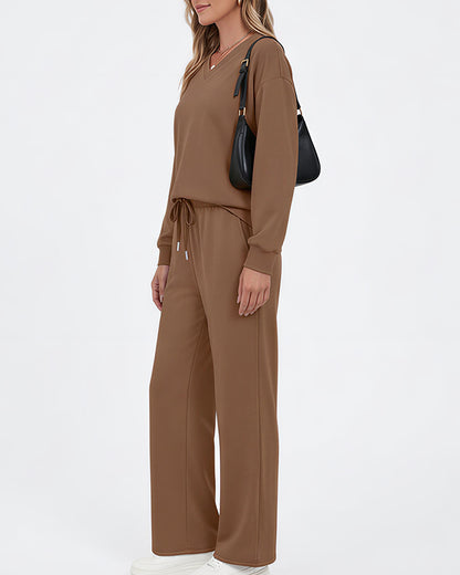 Curvvvy™ Completo Casual con Top con Spalle Scoperte e Pantaloni Ampi
