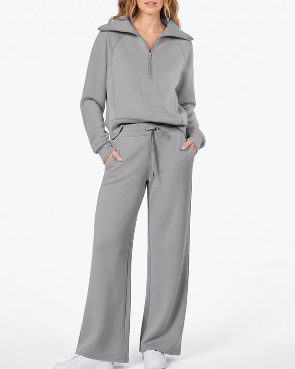 Curvvvy™ Completo Casual con Top con Spalle Scoperte e Pantaloni Ampi
