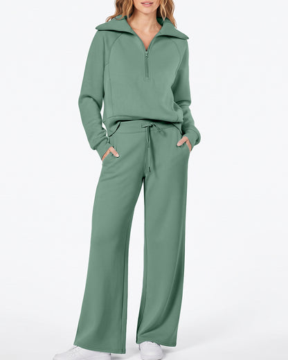 Curvvvy™ Completo Casual con Top con Spalle Scoperte e Pantaloni Ampi