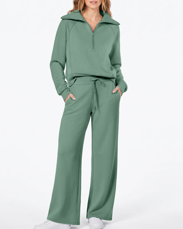 Curvvvy™ Completo Casual con Top con Spalle Scoperte e Pantaloni Ampi