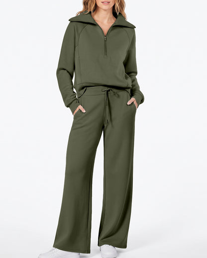 Curvvvy™ Completo Casual con Top con Spalle Scoperte e Pantaloni Ampi