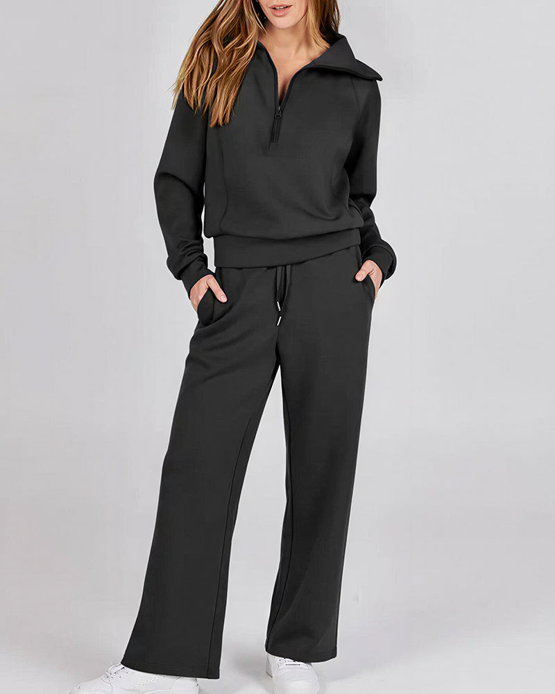 Curvvvy™ Completo Casual con Top con Spalle Scoperte e Pantaloni Ampi