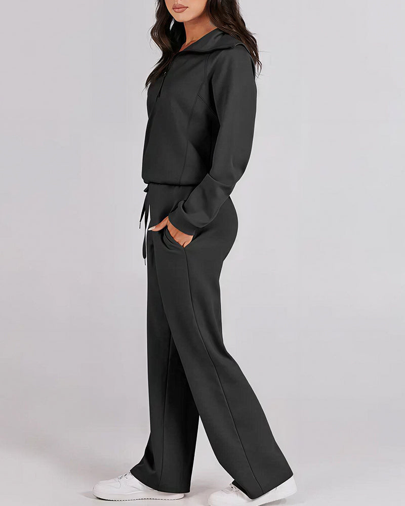 Curvvvy™ Completo Casual con Top con Spalle Scoperte e Pantaloni Ampi