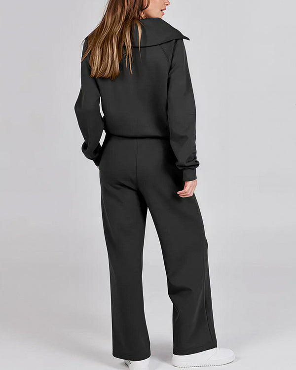 Curvvvy™ Completo Casual con Top con Spalle Scoperte e Pantaloni Ampi