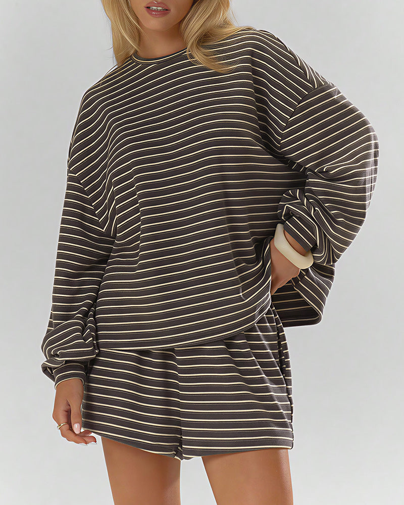 Curvvvy™ Completo Casual con Top con Spalle Scoperte e Pantaloni Ampi