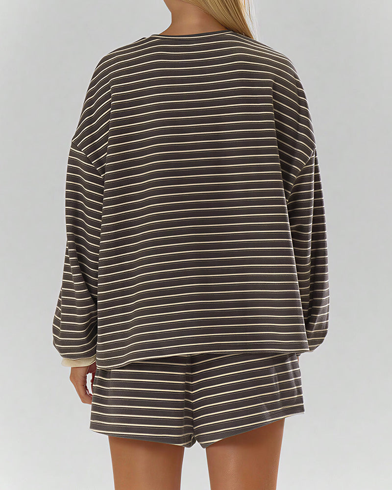 Curvvvy™ Completo Casual con Top con Spalle Scoperte e Pantaloni Ampi