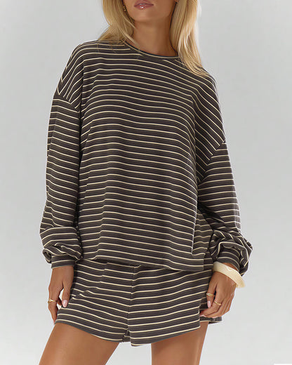 Curvvvy™ Completo Casual con Top con Spalle Scoperte e Pantaloni Ampi