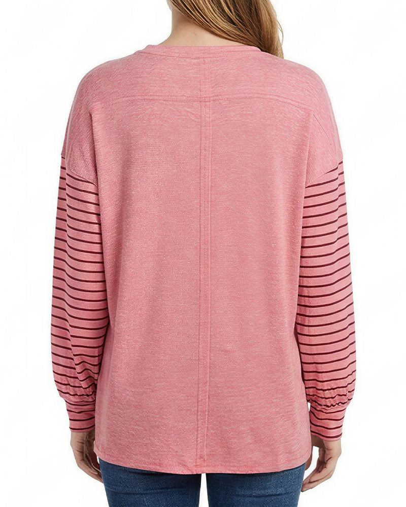 Curvvvy™ Müheloses Oversized-Sweatshirt mit Kerb-V-Ausschnitt