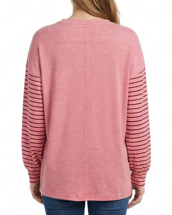 Curvvvy™ Müheloses Oversized-Sweatshirt mit Kerb-V-Ausschnitt