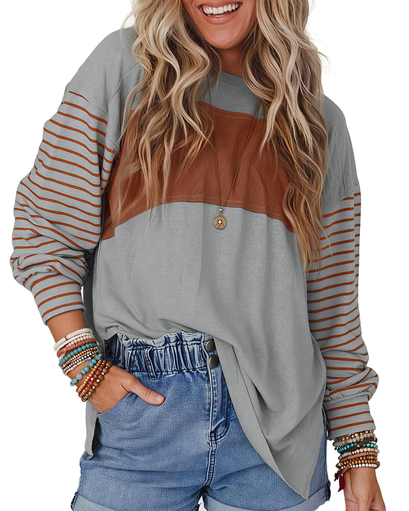 Curvvvy™ Müheloses Oversized-Sweatshirt mit Kerb-V-Ausschnitt