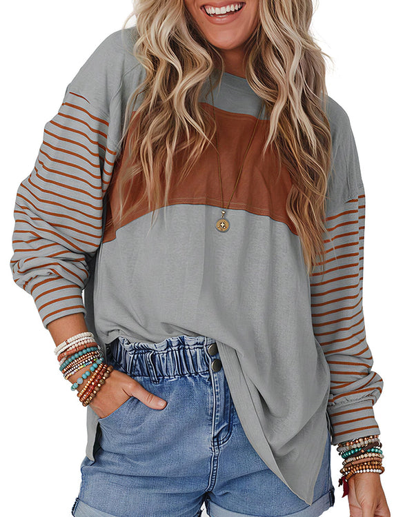 Curvvvy™ Müheloses Oversized-Sweatshirt mit Kerb-V-Ausschnitt