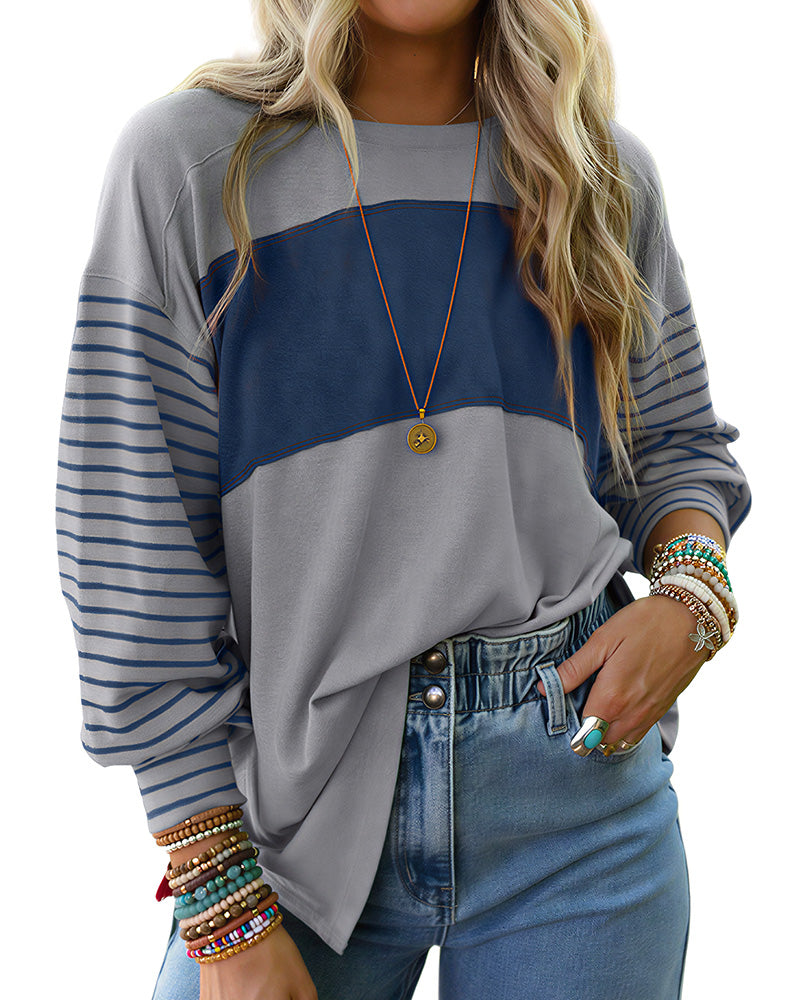 Curvvvy™ Müheloses Oversized-Sweatshirt mit Kerb-V-Ausschnitt