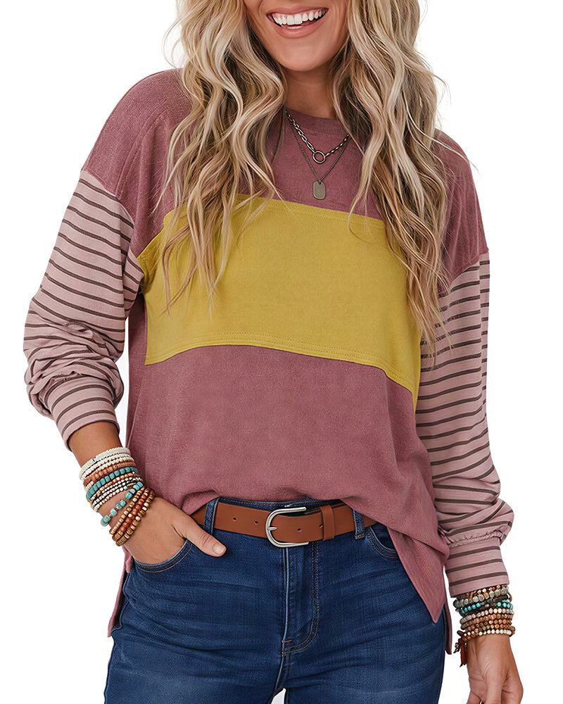 Curvvvy™ Müheloses Oversized-Sweatshirt mit Kerb-V-Ausschnitt