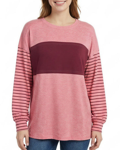 Curvvvy™ Müheloses Oversized-Sweatshirt mit Kerb-V-Ausschnitt