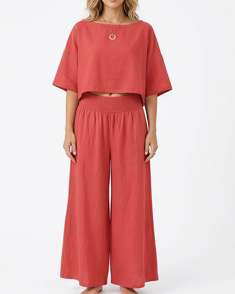 Curvvvy™ Zweiteiliges Set mit V-Ausschnitt für Freizeit & Alltag