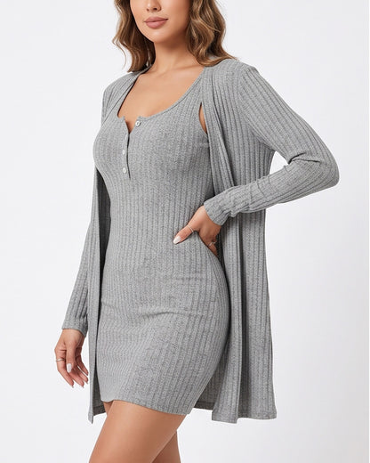 Curvvvy™ Completo Casual con Top con Spalle Scoperte e Pantaloni Ampi