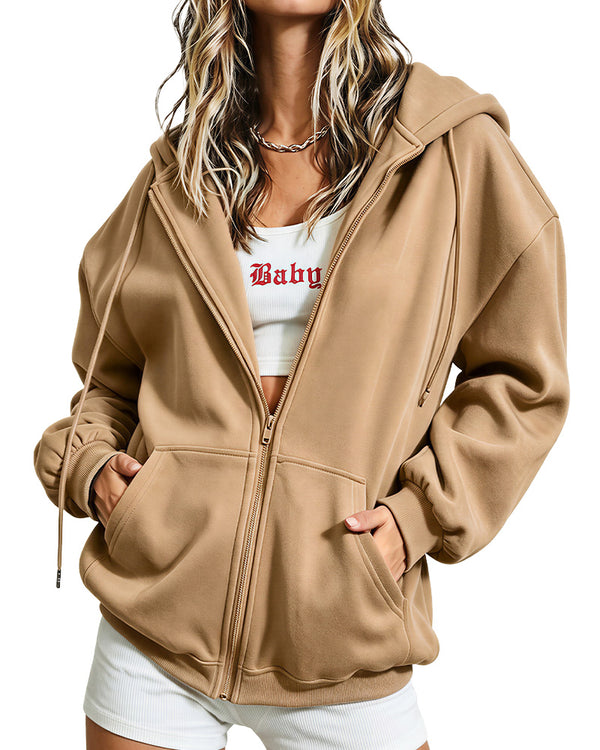 Curvvvy™ Strukturierte Bomberjacke mit Stehkragen, Tunnelzug und Reißverschluss